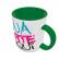 Caneca Xícara Personalizada Porcelana Alça e Interior Coloridos