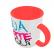 Caneca Xícara Personalizada Porcelana Alça e Interior Coloridos