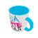 Caneca Xícara Personalizada Porcelana Alça e Interior Coloridos
