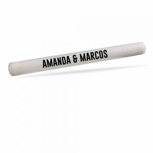 Bastão de Led para festas Espuma Branca 47 cm 1/0 - Uma cor Preta película protetora em toda a espuma  Bateria Inclusa
