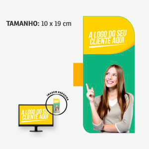 Display para monitor, Guichê Personalizado em PVC Modelo Folha PVC 0,50 mm 10 x 19 cm 4/0 - Frente Colorida e verso Branco Laminação Brilho ou Fosca Faca modelo Folha 