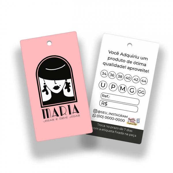 Tag, Etiqueta para Roupas Retangular Personalizada com sua logo